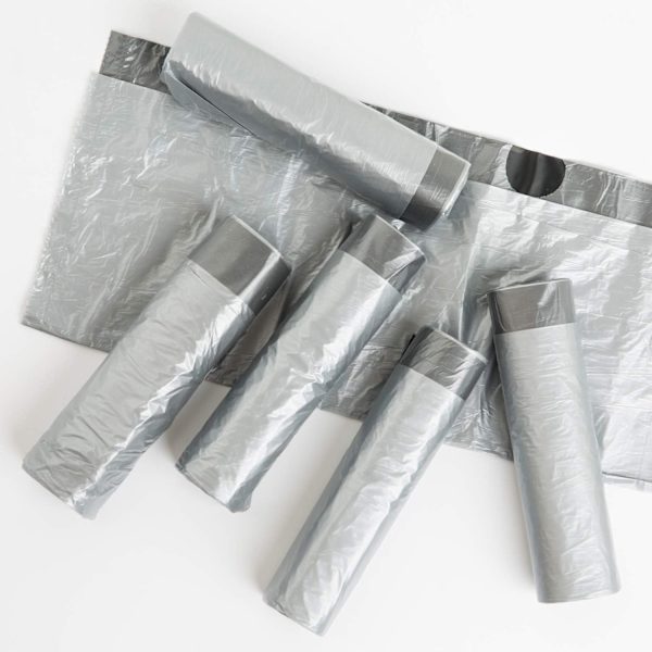 5 ruller 50x55 cm 75 stk søppelsekker, søppelsekker med snøring Store Sterke Uparfymerte Universale søppelsekker til kjøkken