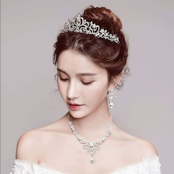 Tiara Crown Crystal Rhinestone (silver, 1 st)