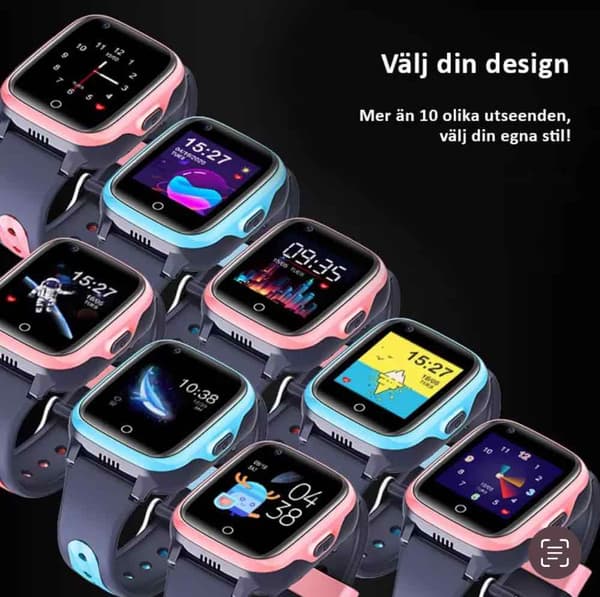 Smart GPS Klocka Barn Vattentät 4G Rosa