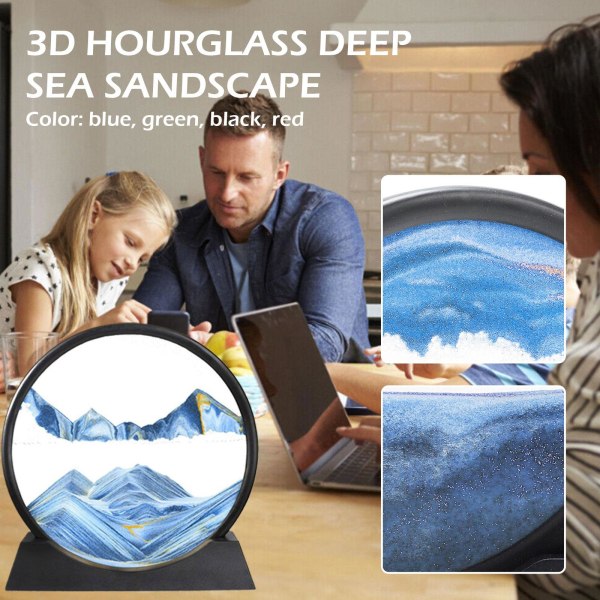 Moving Sand Art Frame 3D Deep Sea Sandscape Decoration Moving Sa blue One-size