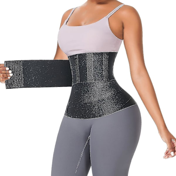 Tflycq Invisible Wrap Waist trainer Tape Snatch Me Up Bandage Kvinder Slankende Mavebælte Sauna Trimmer Bælte Sort Black 4M