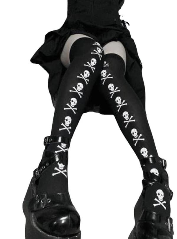 3 par Cosplay dekorative kraniestrømper Halloween Bone Soc