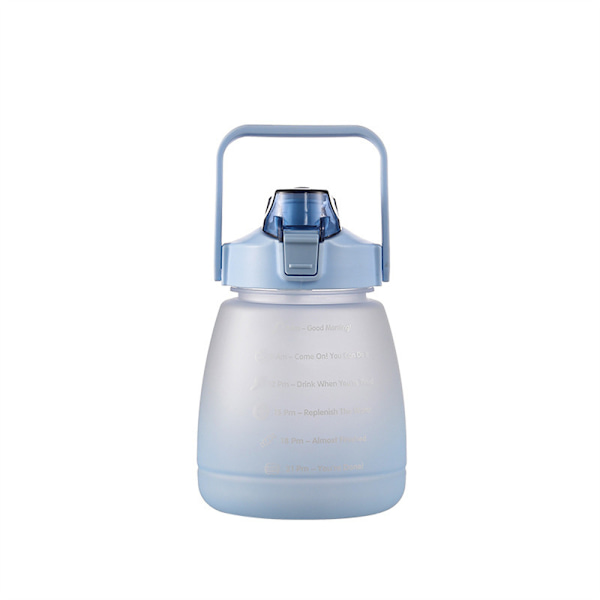 Bærbar vandflaske BPA-fri 1400ML drikkedunk med tidsmarkering Gradient Blue