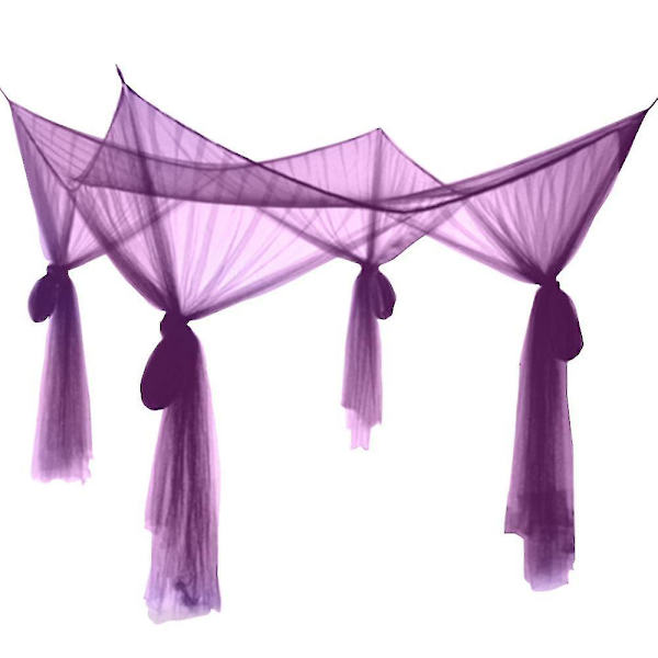 4 hjørne stolpe seng baldakin for hel / queen / king size seng julegave purple