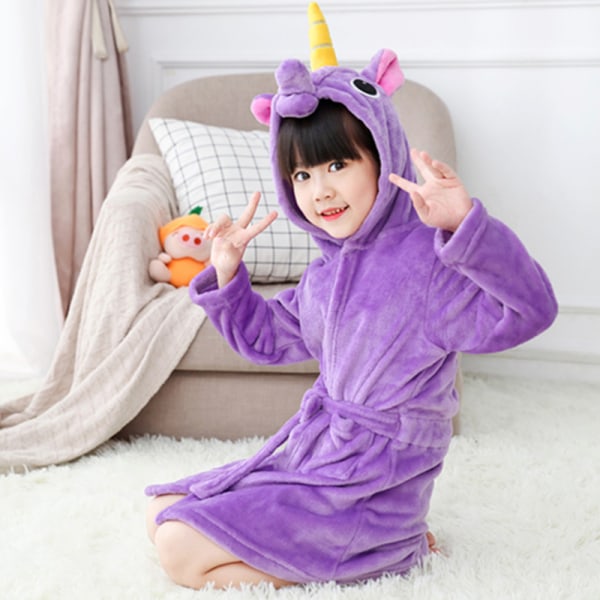 Børnebadekåbe Animal Unicorn Pyjamas Nattøj - rosa rød rosered 7-8Years