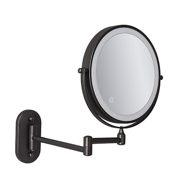 8-tommer genopladeligt make-up spejl sort black 10X