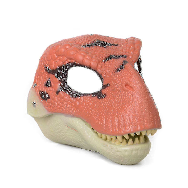 Dinosaur Mask Huvudbonader, Jurassic World Dinosaur Leksaker med öppning rörlig käke, velociraptor Mask & tyrannosaurus Rex Mask Bundle Orange