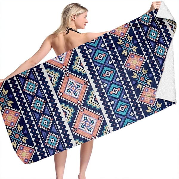 Strandhåndkle - 70 × 150 cm Mikrofiber bassengstrandteppe Reiseferie Strandgave for jenter, kvinner - （10#）