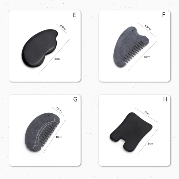 Sort Obsidian Gua Sha Skrabende Massageværktøj Jadestenbræt H
