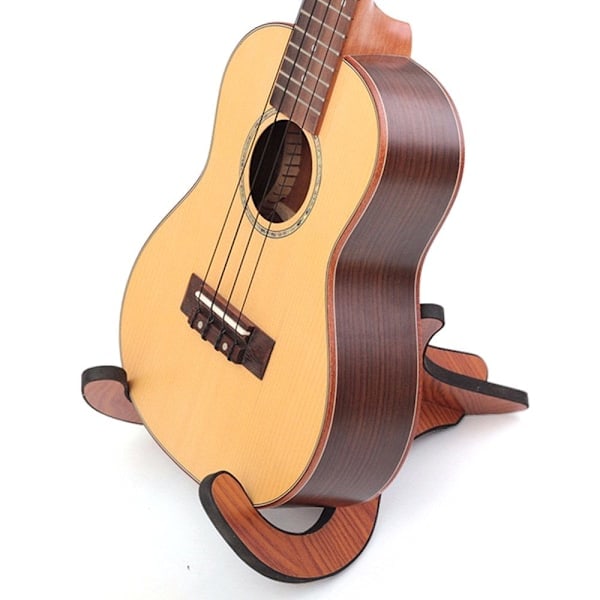 Gitarstativ i tre, gulvstativ, sammenleggbart, for klassisk akustisk gitar, bass, med antikollisjons-EVA-gummi på kantene
