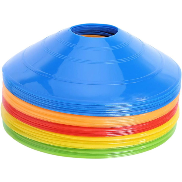 25 st Pro Disc Cones - Träningskoner Agility fotbollskoner med bärväska för träning, fotboll, basket, sport och spel (5 färger)
