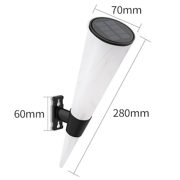 2 sæt Solar Lampe Udendørs Vandtæt Trådløs Væglampe Dekoration Belysning Lys Varmt Hvidt Lys Have Led Gulvlampe Deco Terrasse