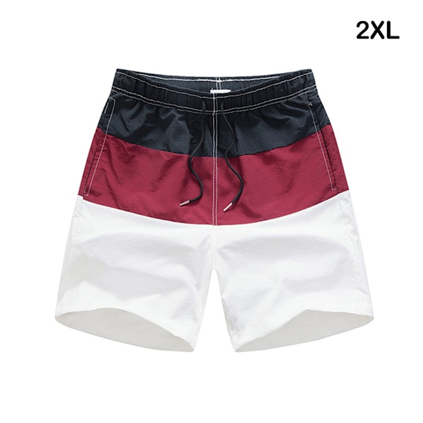 1/2/3/5 Hengittävät ja tyylikkäät miesten shortsit - kesään, viininpunainen ja musta XXL, Wine Red and Black XXL,1 1 Pc