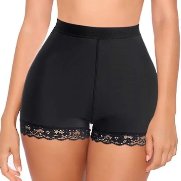 Dame Body Shaper Polstret rumpeløfter Truse Rumpe Hofteforsterker Fake Bum Shapwear Shorts Push Up Shorts Svart Black M