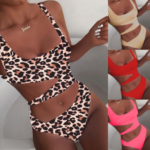 Naisten seksikäs yksiosainen bikini epäsäännöllinen leikattu vyötärö Selkänojaton Push Up uimapuku vihreä Green L