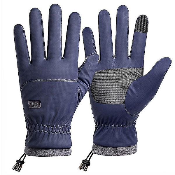 Vinter -20 grader Kyltäta skidhandskar Herr Vindtäta Vattentäta Hålla Varma Handskar Pekskärm Anti Halk Mjuka Fluff Handskar Black