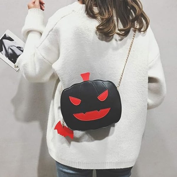 Crossbody Bag Halloween Pumpkin Messenger Bag Devil Shoulder Chain Bag för kvinnor Flickor Barn