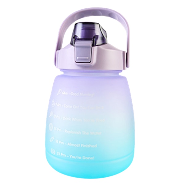 Bærbar vannflaske BPA-fri 1400ML drikkeflaske med tidsmerking Orchid Purple