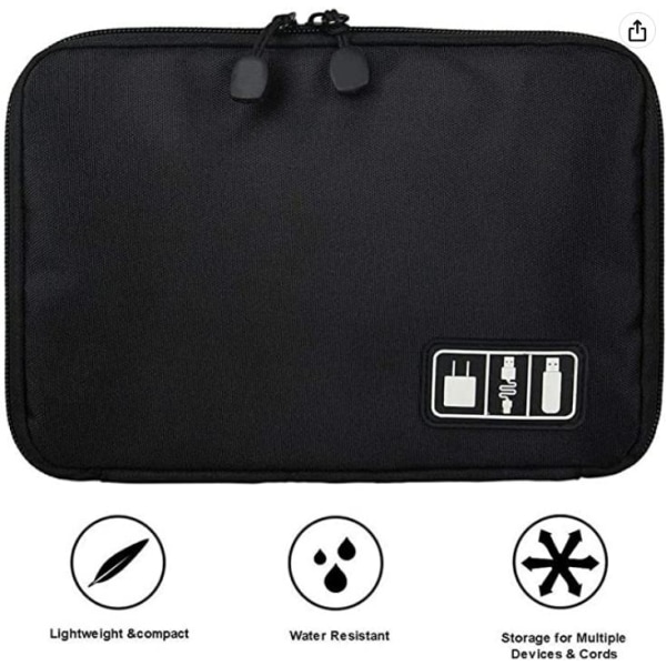 Elektronisk Organizer Liten Reisekabel Organizer Bag Sort M Black m