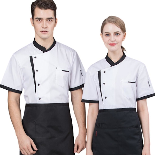 Chef Jacket Kokin takki Kokin univormut Halvat Topit Hotelli Ruoanlaittovaatteet L L White