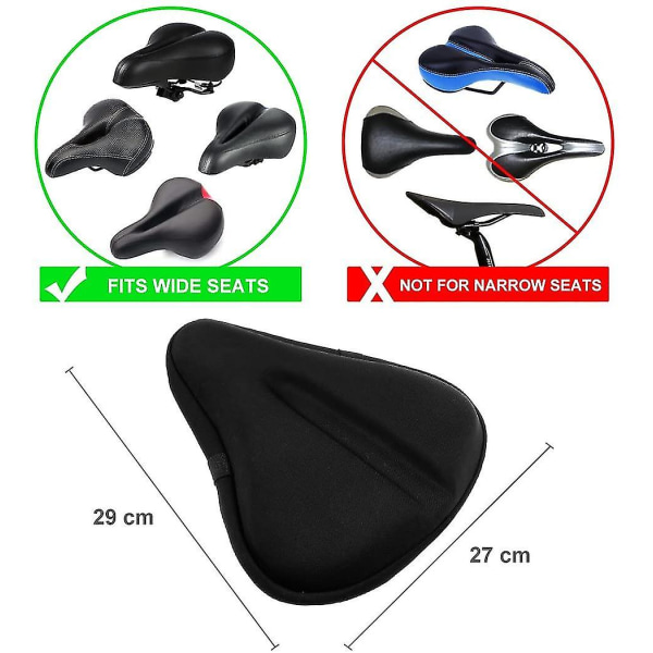 Istuintyyny kuntopyörälle - Suuri suojus pyörän istuimelle Gel Extra comfort, yhteensopiva sisäpyörän kanssa