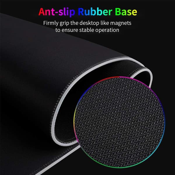 RGB Gaming Musematte, LED-belyst musematte, sklisikker