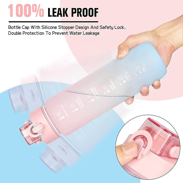 1 STK Pink vandflaske 1l,