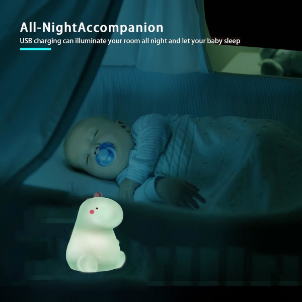 Dinosaur Night Light for barn, Baby Night Light med berøringssensor