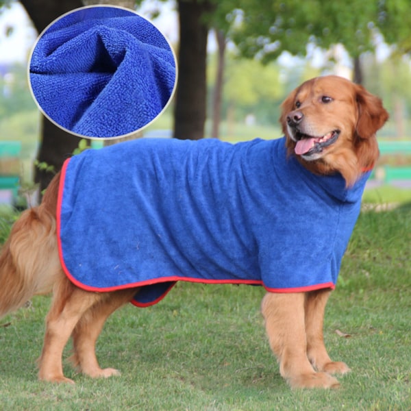 Hundbadrock Handduk Mjuk Superabsorberande badrock Torkande fuktpyjamas för hund Sapphire Sapphire 3XL