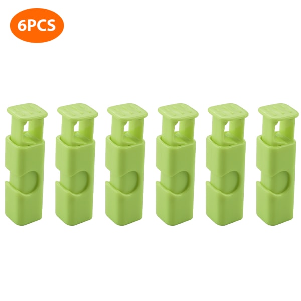 Bærbar brødsnackpose Sealer vakuumforseglingsklemme Green 6Pcs 1