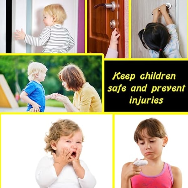 8-Pack - Dörrstopp för Barn / Barnsäkerhet - Klämskydd - Vit