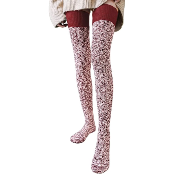 Kvinnor Lår Hög bomull Stickad Vinter Boot Sock