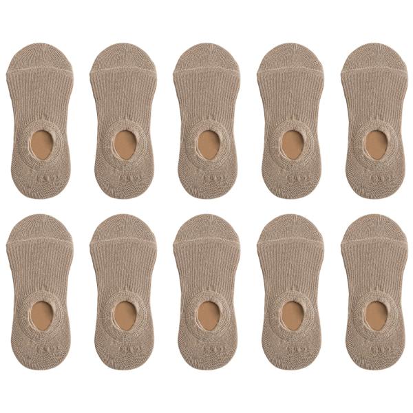 10 par Ankelsokker Damesport Korte sokker, ensfarget Khaki