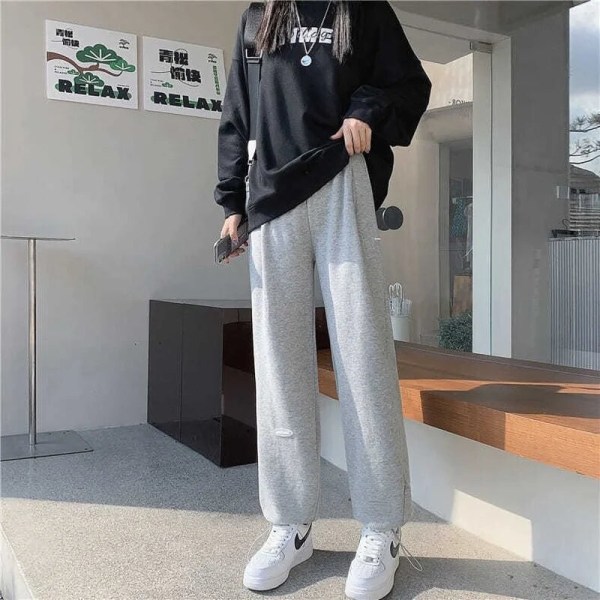 Bundle Feet Harem Pants Kvinner Solid Causal Kvinnelige Bukser Løse klær grå pluss fløyel gray plus velvet 5XL