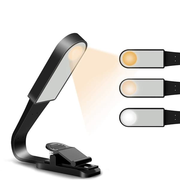 LED-leselys USB-ladeklemmelys (svart)