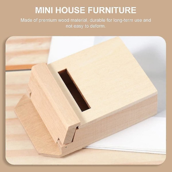 Miniaturepostkasse af træ i træ: 1:12 Ufærdig miniaturepostkasse