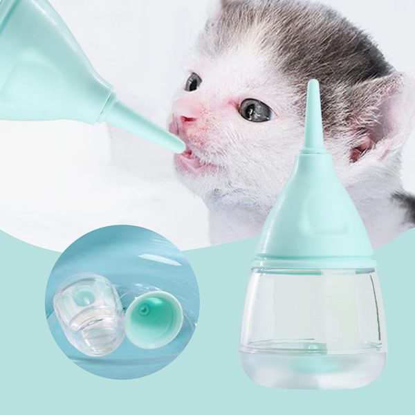 Hushållsdjursmjölksflaska Transparent bärbar amningsflaska för husdjur för inomhusbruk Blue