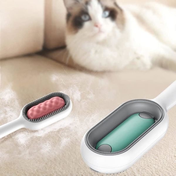 Kissanharja lyhyille hiuksille, 4 in 1 Universal Cat silikoniharja, ultrapehmeä silikonipestävä lemmikkiharja, uudelleenkäytettävä Magic Poroharja, lyhyet hiukset (sininen)