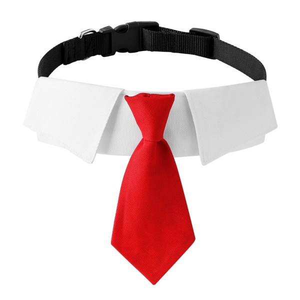 Justerbart Hundehalsbånd Hundehalsbånd med slips Bryllup red-M