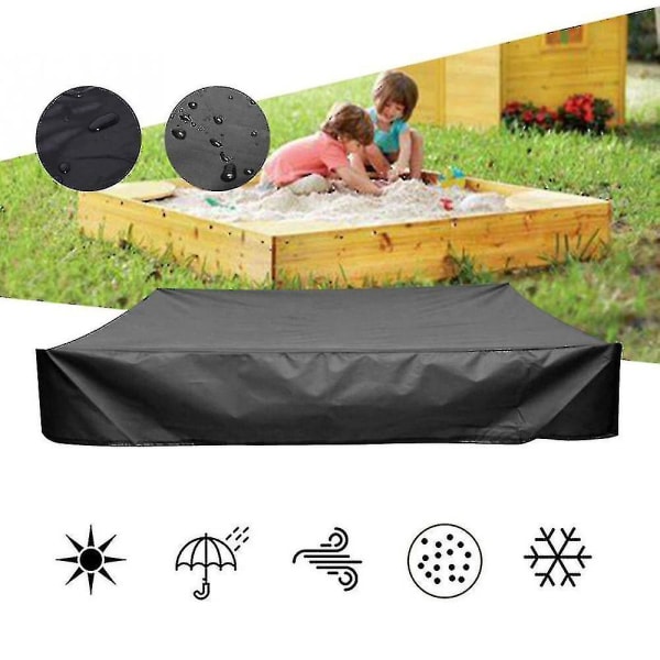 Støvtett beskyttelse Sandbox Cover Vanntett Sandbox Pool Cover Sort Black 200*200