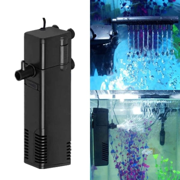 Akvarium hörnfilter, internt filter med akvariepump, 1000L