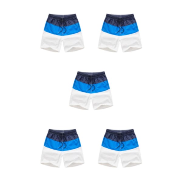 1/2/3/5 Hengittävät ja tyylikkäät miesten shortsit - kesään Sininen ja tummansininen XL,1 Blue and Dark Blue XL,1 5PCS