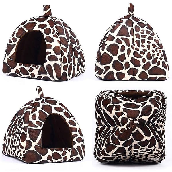 Pet Winter Plush House Avtagbart och tvättbart Vikbart jukt M