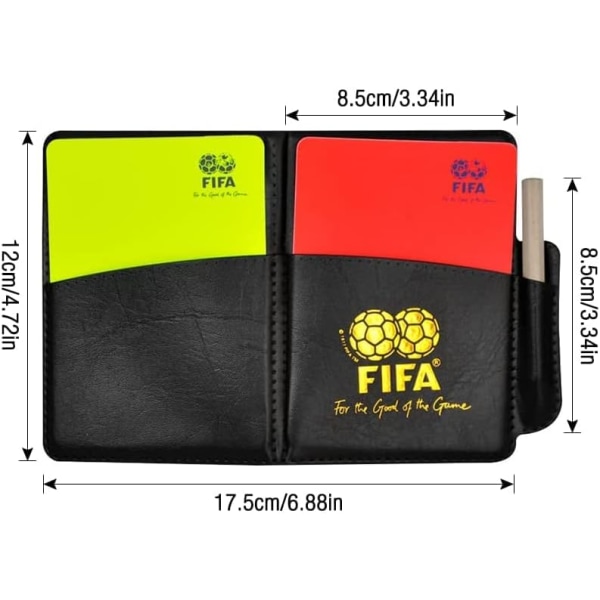 Fotboll Sport Domarkort Set PCV rött kort Gult kort med penna och case , resultatböcker, perfekt för fotbollsmatch