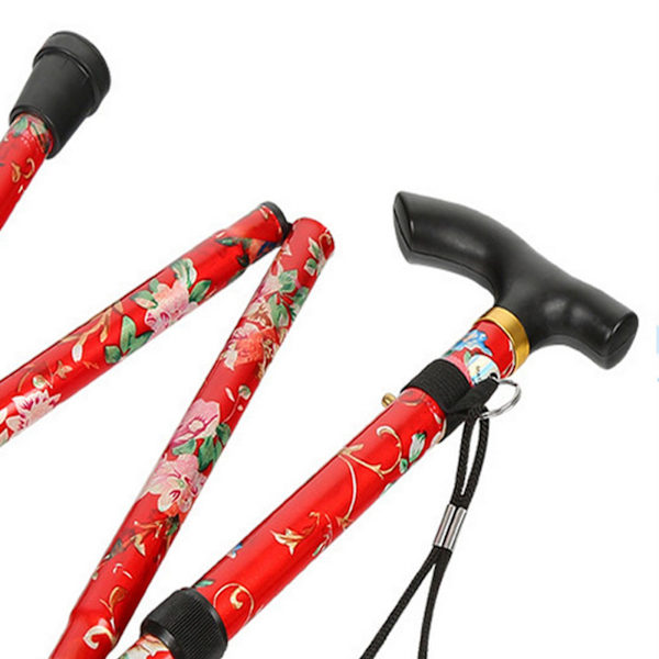 1/2/3 kokoontaitettava sauva säädettävä 5-osainen käsimatkasauva punainen 84-93cm Red 84-93cm 1Set