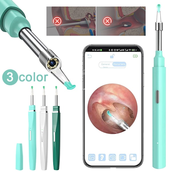 Earwax Remover HD Camera Langaton Endoskoopin puhdistus Otoskooppi white