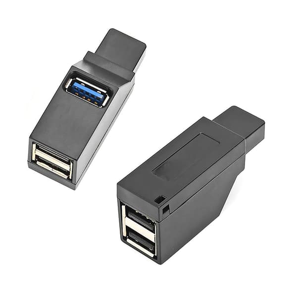 USB-hub Mini 3 porter (1 stk USB 3.0) Black Svart