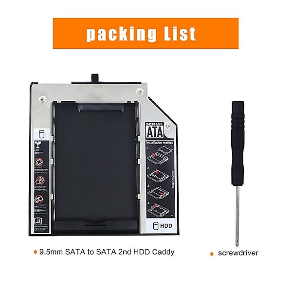 Tishric Aluminium Hdd Case Caddy 9,5 mm Sata 3,0 Box Hdd 2,5 hölje för Lenovo Thinkpad T420s T430s T500 W500 T400 T410 T410s TSR171