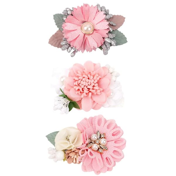 3st flickor blomma hårspännen, blommigt hår hårspänne