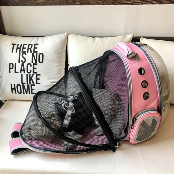 Pet Cat Hund Ryggsäck Bärare Valp Resetält Utomhus Astronaut Bärväska Pink